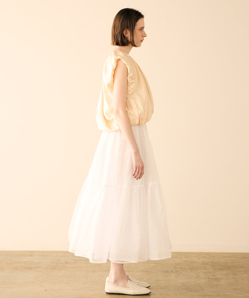 viscose satin balloon blouse